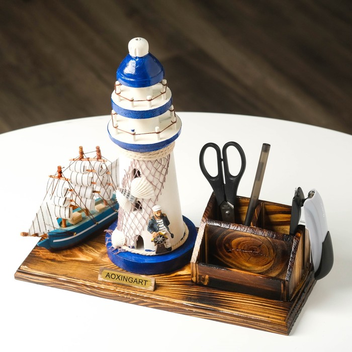 700-nw Набор настольный «Маяк»: подставка для ручек, визитница, 14 х 30 х 27 см — изображение 8