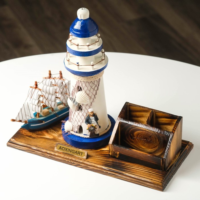 700-nw Набор настольный «Маяк»: подставка для ручек, визитница, 14 х 30 х 27 см — изображение 9