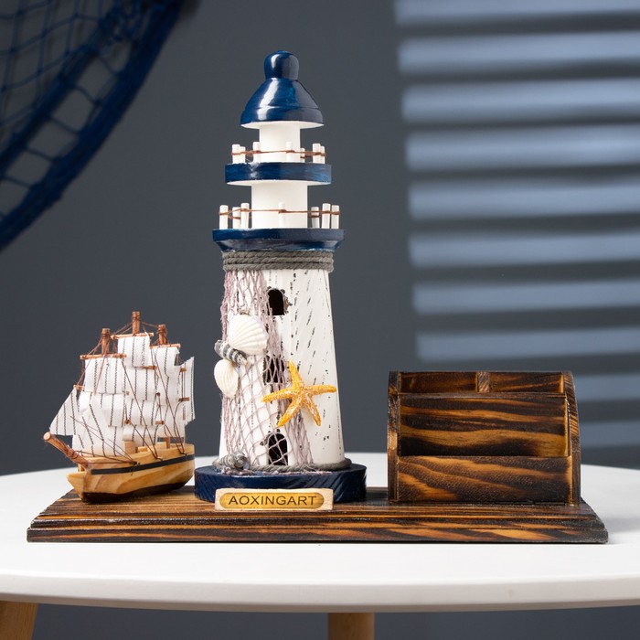 700-nw Набор настольный «Маяк»: подставка для ручек, визитница, 14 х 30 х 27 см — изображение 11