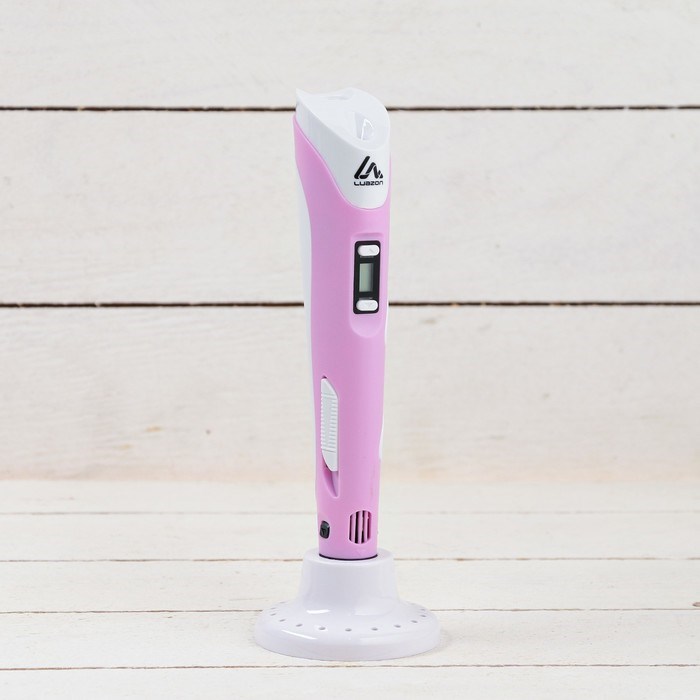 9729771-7 3D ручка Luazon, дисплей, работа с пластиком ABS и PLA, пластик в комплекте, розовая — изображение 8