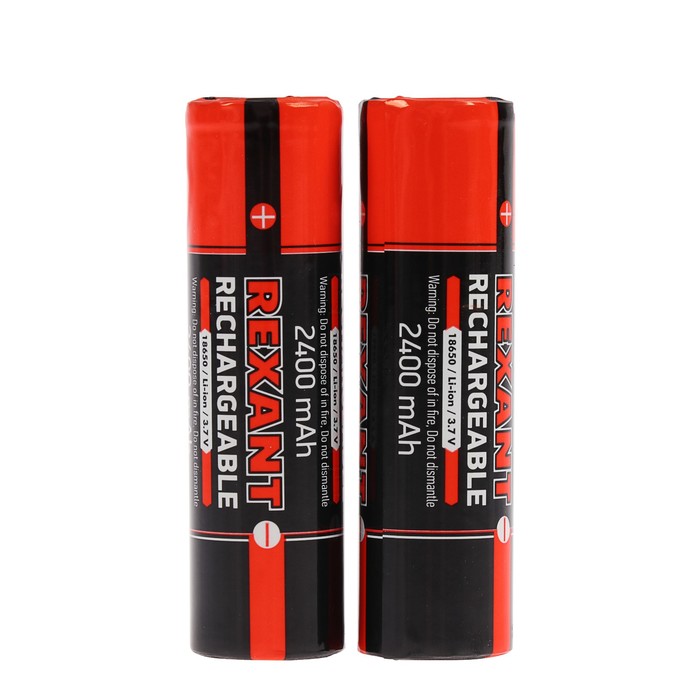 akkumuljator-rexant-18650-unprotected-li-ion-2400-mach-3.7-v-2-sht.-blister-4370918-1 Аккумулятор REXANT, 18650 unprotected, Li-ion, 2400 мАЧ, 3.7 В, 2 шт., блистер — изображение 2