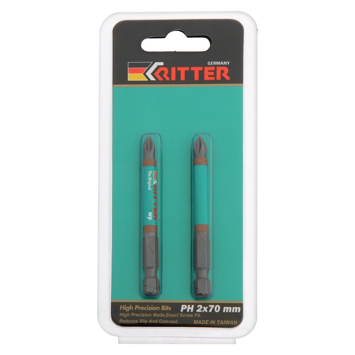 bita-ritter-wp-ps20112072-s-magnitom-stal-s2-ph2-x-70-mm-po-2-sht.-9870537-2 Бита Ritter WP PS20112072, с магнитом, сталь S2, PH2 x 70 мм, по 2 шт. — изображение 3