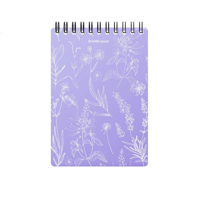 Блокнот А6, 80л кл на спирали ErichKrause Lavender, пластиковая обложка