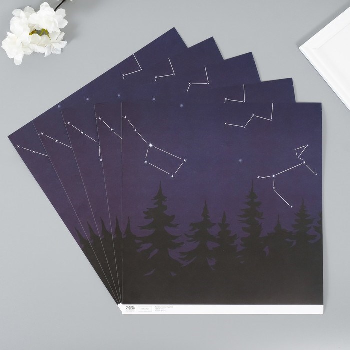 bumaga-dlja-skrapbukinga-ampquotdoversja-zvjozdamampquot-plotnost-180-gr-nabor-5-sht-305h32-sm-10718234-1 Бумага для скрапбукинга "Доверься звёздам" плотность 180 гр набор 5 шт 30,5х32 см — изображение 2