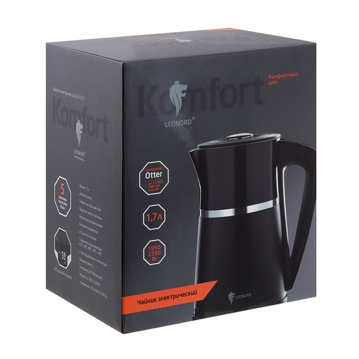 chajnik-jelektricheskij-leonord-le-1512-plastik-1.7-l-2200-vt-chjornyj-10168899-7 Чайник электрический Leonord LE- 1512 , пластик, 1.7 л, 2200 Вт, чёрный — изображение 8