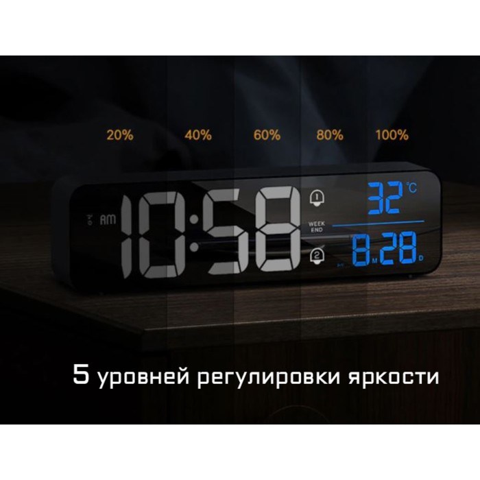 chasy-jelektronnye-nastolnye-s-budilnikom-s-podvesom-2400-mach-3.5-h-7-h-26.5-sm-7352029-4 Часы электронные настольные с будильником, с подвесом, 2400 мАч, 3.5 х 7 х 26.5 см — изображение 5