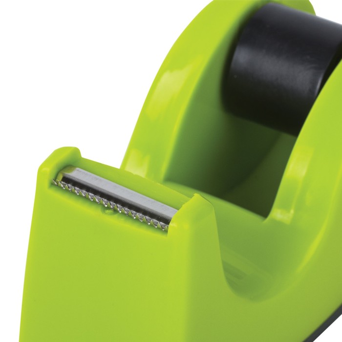 dispenser-dlja-klejkoj-lenty-brauberg-nastolnyj-utjazheljonnyj-srednij-diametr-serdechnika-25-mm-salatovyj-10385521-3 Диспенсер для клейкой ленты BRAUBERG настольный, утяжелённый, средний, диаметр сердечника 25 мм, салатовый — изображение 4
