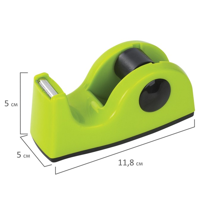 dispenser-dlja-klejkoj-lenty-brauberg-nastolnyj-utjazheljonnyj-srednij-diametr-serdechnika-25-mm-salatovyj-10385521-8 Диспенсер для клейкой ленты BRAUBERG настольный, утяжелённый, средний, диаметр сердечника 25 мм, салатовый — изображение 9