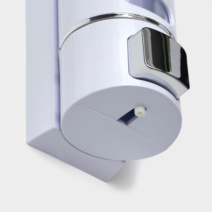 dispenser-dlja-myla-i-antiseptika-savanna-mehanicheskij-400-ml-metall-belyj-2839515-4 Диспенсер для мыла и антисептика SAVANNA, механический, 400 мл, металл, белый — изображение 5