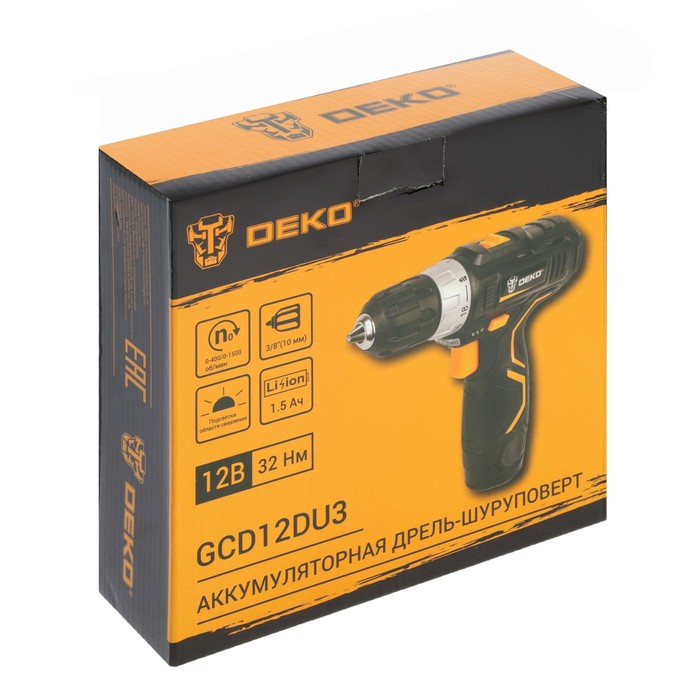 drel-akkumuljatornaja-deko-gcd12du3-063-4096-12-v-32-nm-akb-d-10-mm-2-skorosti-4851128-10 Дрель аккумуляторная Deko GCD12DU3 063-4096, 12 В, 32 Нм, АКБ, d 10 мм, 2 скорости — изображение 11