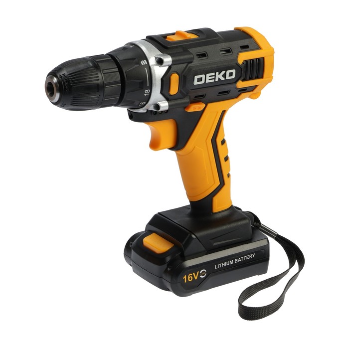 drel-shurupovert-deko-banger-16v-16-v-2h1.5-ach-kejs-nabor-instrumentov-63-predmeta-10533831-1 Дрель-шуруповерт DEKO Banger 16V, 16 В, 2х1.5 Ач, кейс + набор инструментов 63 предмета — изображение 2