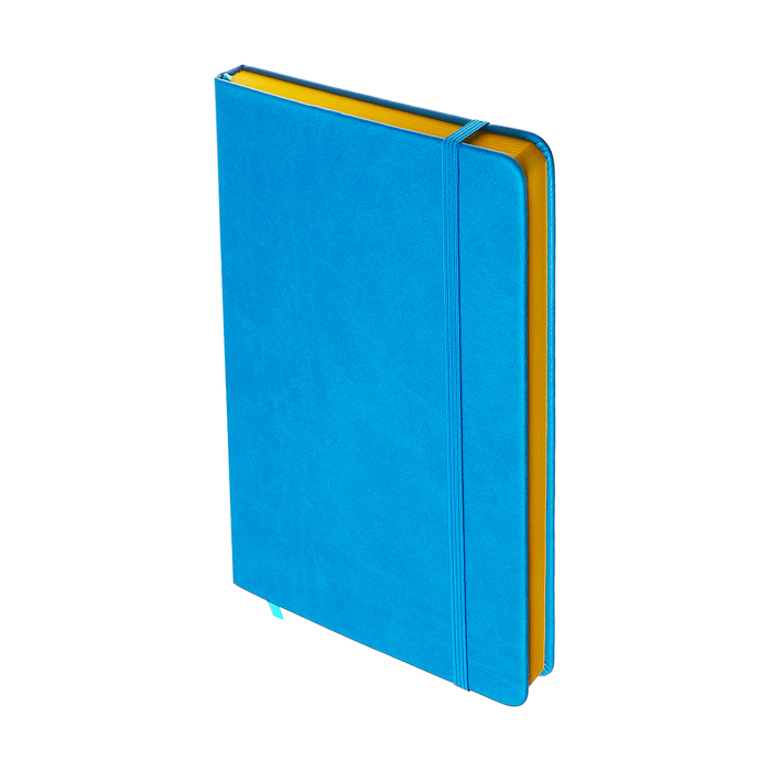 ezhednevnik-nedatirovannyj-a5-140l-kletka-kozhzam-na-rezinke-zheltyj-srez-sinij-10536973-1 Ежедневник недатированный A5, 140л, клетка, кожзам, на резинке, желтый срез, Синий — изображение 2