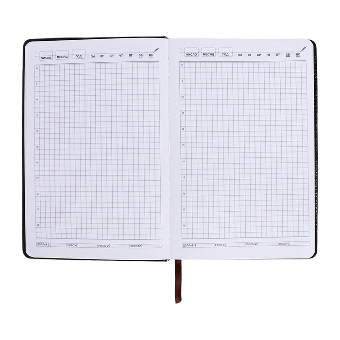 ezhednevnik-nedatirovannyj-a5-140l-kletka-obl.kozhzam-na-knopke-sinij-10536963-11 Ежедневник недатированный, А5, 140л, клетка, обл.кожзам, на кнопке, Синий — изображение 12