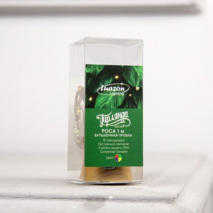 girljanda-amp171nitamp187-1-m-rosa-s-probkoj-ip44-serebristaja-nit-10-led-svechenie-multi-solnechnaja-batareja-5189859-3 Гирлянда «Нить» 1 м роса с пробкой, IP44, серебристая нить, 10 LED, свечение мульти, солнечная батарея — изображение 4