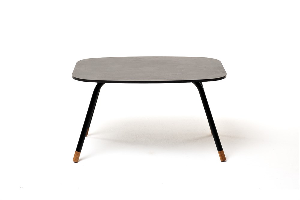 gray-70-50-al-ver-9005mua-4sis-1 "Верона" журнальный столик из HPL 70х50, H40, каркас черный муар, цвет столешницы "серый гранит" — изображение 2