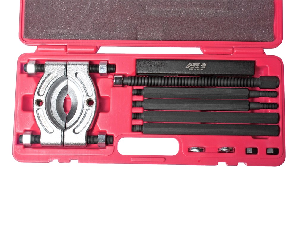 jtc-1142a-1 JTC-1142A - Съемник подшипников в кейсе JTC - Съемник 
	В комплект входит съемник подшипников JTC-9015.
	Предназначен для снятия подшипников при помощи Н-образного съемника и специальных болтов.
	Упаковка: прочный переносной кейс.
	Количество в оптово — изображение 2