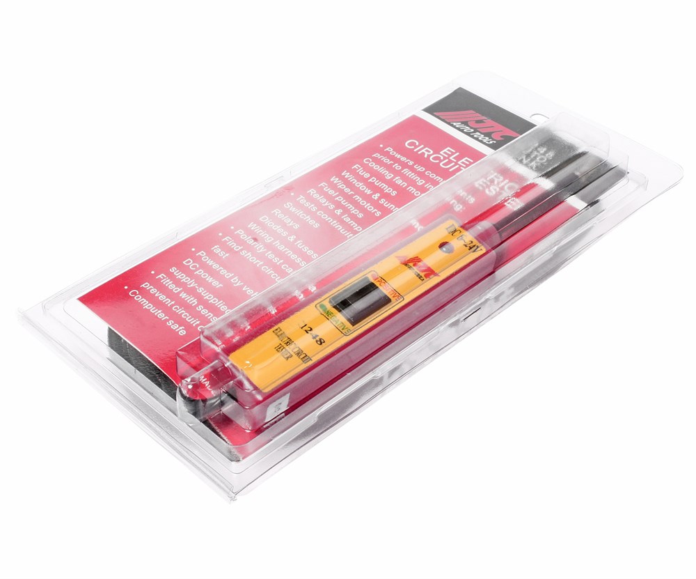 jtc-1248-1 JTC-1248 - Индикатор напряжения 6-24V JTC - Комплектация
Тестер с зажимами (+/-) и дополнительным зажимом-проводником.
Описание
Тестирует наличие положительного и отрицательного напряжения АКБ.
Предназначен для проверки неразрывной цепи перекл — изображение 2