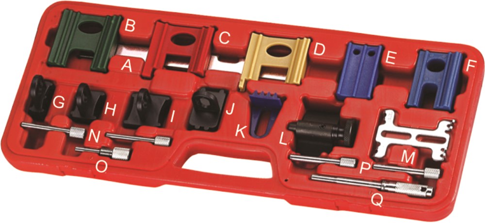 jtc-1548-3 JTC-1548 - Фиксатор распредвала для установки фаз ГРМ универсальный 19 предметов в кейсе JTC - Комплектация
Фиксаторы распредвала - 19 шт.
Описание
Данный комплект фиксаторов позволяет проводить корректную установку фаз ГРМ двигателя при замене — изображение 4