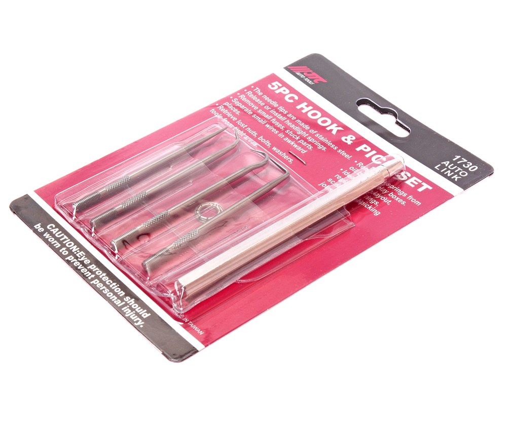 jtc-1730-1 JTC-1730 - Приспособление для снятия уплотнительных колец (крючки) 4шт. набор JTC - 
  Крючки выполнены из нержавеющей стали. 
  Комплект предназначен для проведения различных работ.
  В комплекте:
  
    Шило - 1 шт.    
    Крюк - 1 шт. — изображение 2