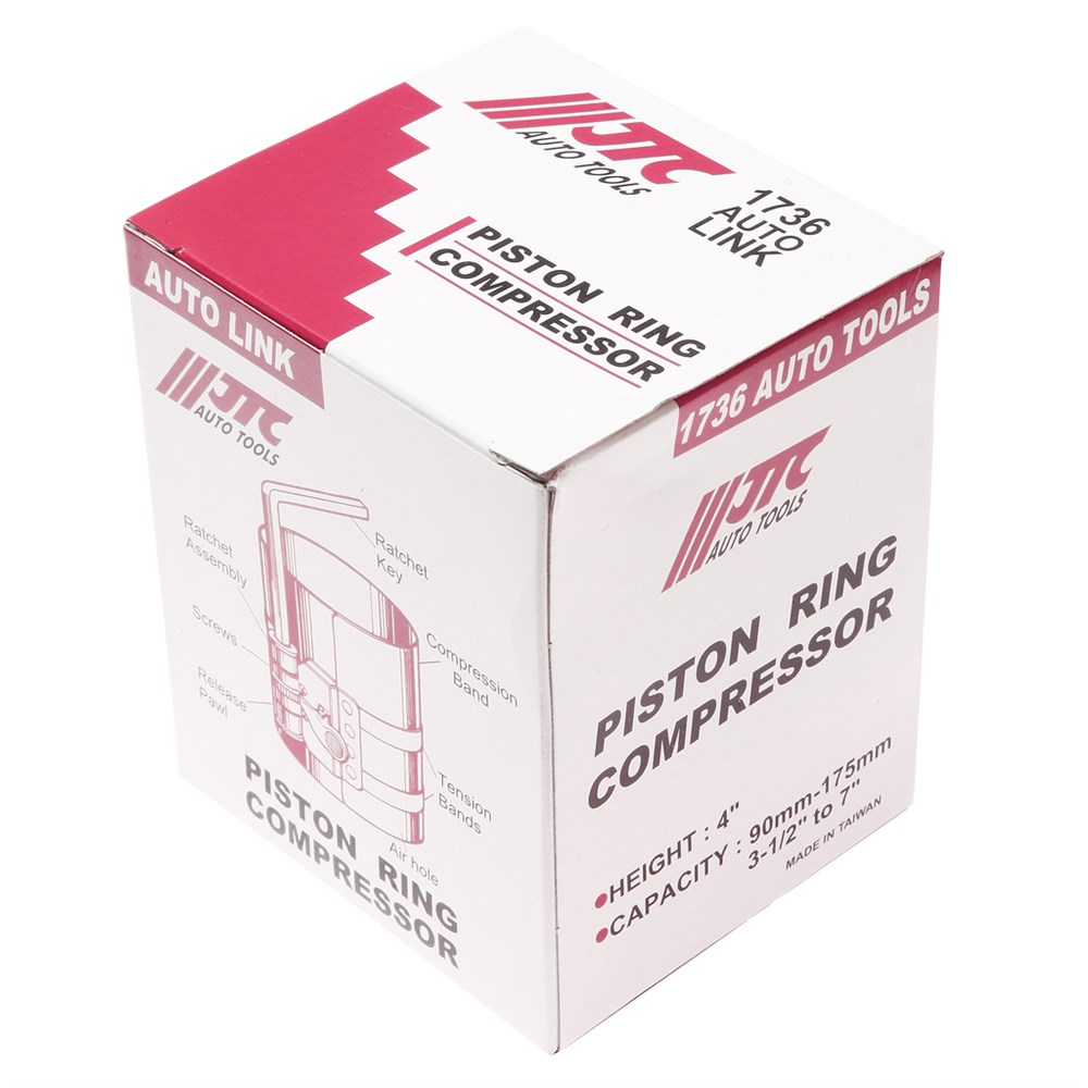 jtc-1736-1 JTC-1736 - Оправка поршневых колец 90-175мм Н=100мм JTC - Комплектация
Оправка поршневых колец.
Описание
Применяются для сжатия поршневых колец при установке поршней в цилиндры двигателя.
Автоматическая фиксация оправки значительно облегчает р — изображение 2