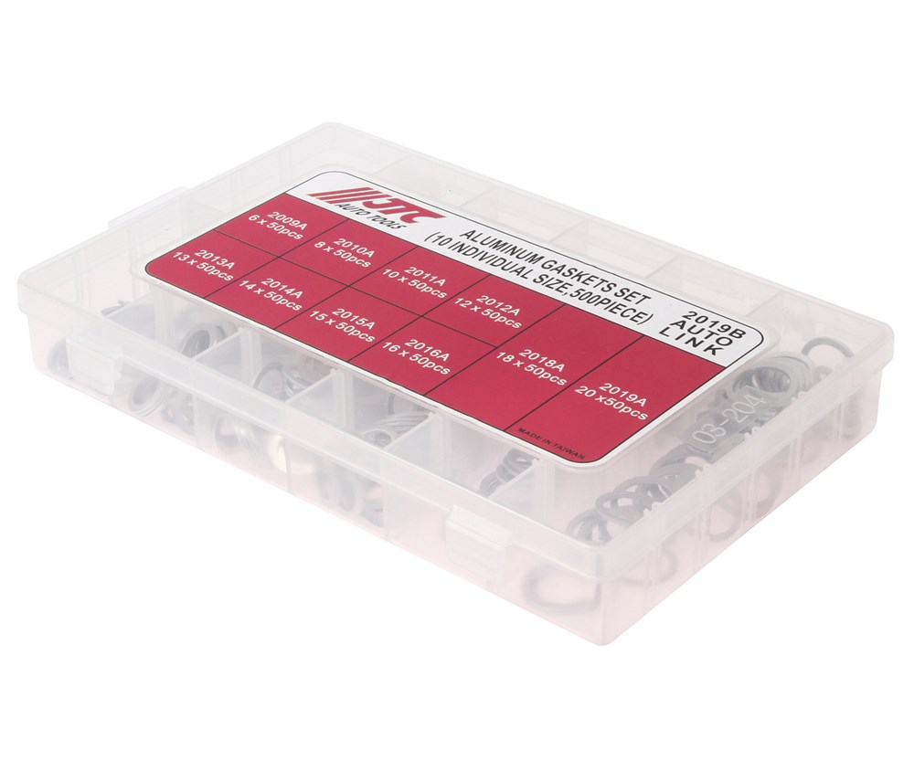 jtc-2019b-2 JTC-2019B - Шайба алюминиевая (в боксе) 500шт. JTC - Описание
Размеры:
	
		6 мм. х 50 шт.
		8 мм. х 50 шт.
		10 мм. х 50 шт.
		12 мм. х 50 шт.
		13 мм. х 50 шт.
		14 мм. х 50 шт.
		15 мм. х 50 шт.
		16 мм. х 50 шт.
		18 мм. х 50 шт.
		20 мм. — изображение 3