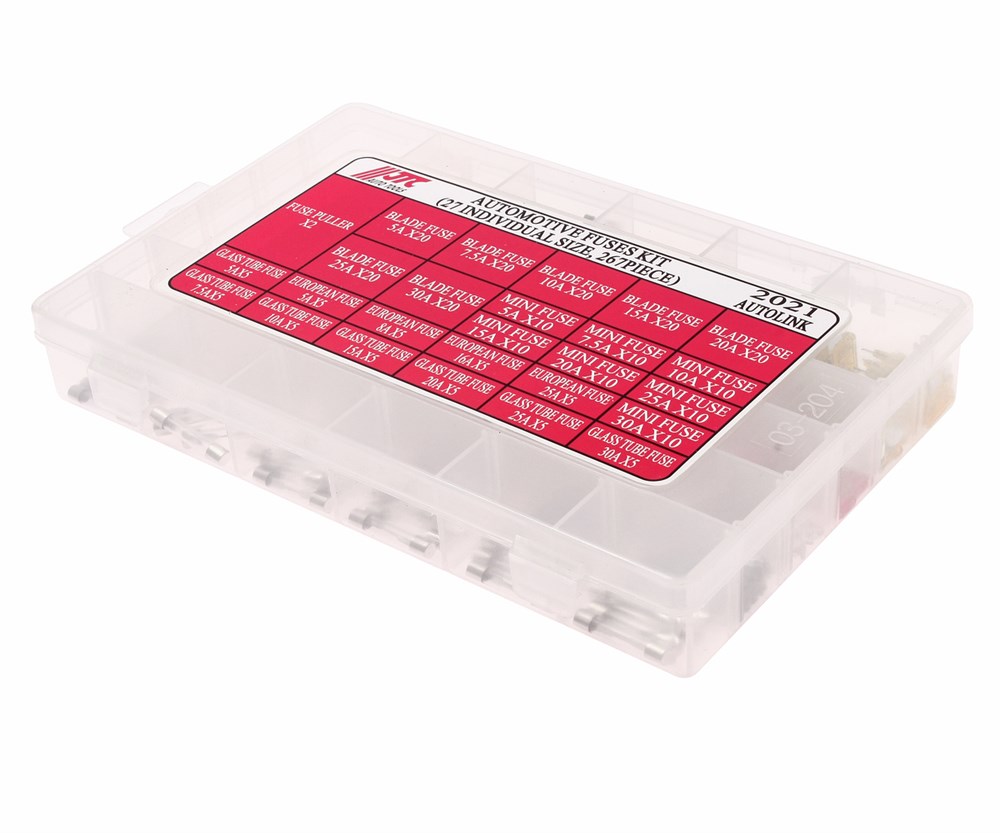 jtc-2021-2 JTC-2021 - Предохранитель 5-35А (в боксе) набор 267шт. JTC - Предохранители набор 267шт. JTC
Описание
В комплекте:
	
		Плоский предохранитель L.S.: 5 А, 7.5 А, 10 А, 15 А, 20 А, 25 А, 30 А (по 15 шт. каждого размера).
		Плоский предохранитель м — изображение 3