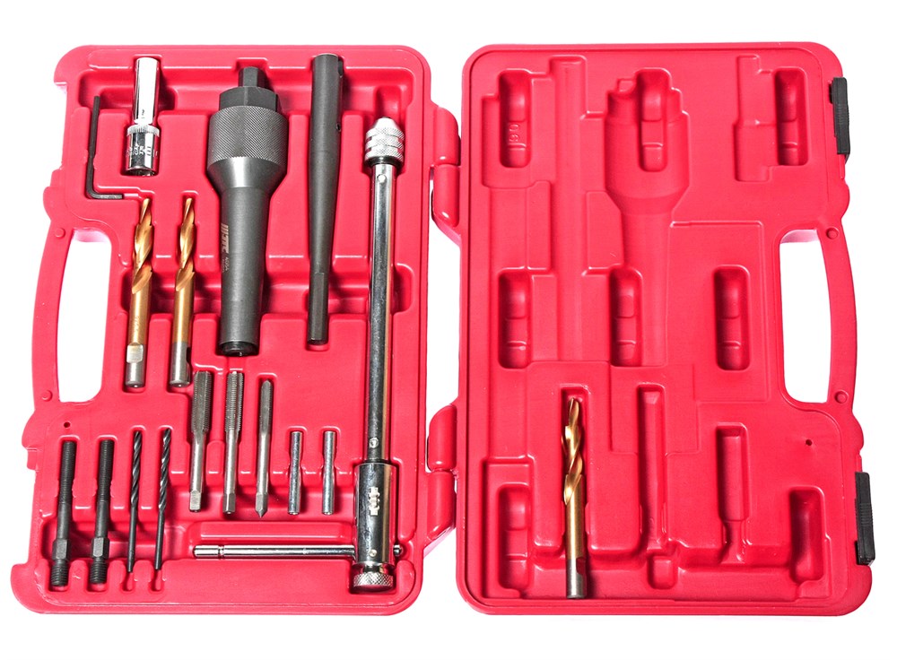 jtc-4054-1 JTC-4054 - Набор инструментов для демонтажа свечей накаливания 16 предметов в кейсе JTC - Комплектация
Метчики: М8х1.0; 1/4NF28; М10х1 — 3 шт.;
Буровая установка (цилиндр для удержания сверла) — 1 шт.;
Сверла: Ø3.5 — 2 шт.;
Адаптер для откруч — изображение 2