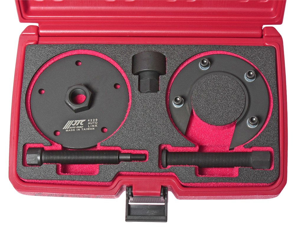 jtc-4229-1 JTC-4229 - Набор инструментов для демонтажа шкива привода насоса водяного (FORD,MAZDA 2.5/3.0) JTC - 
  Специально предназначен для снятия и установки заднего шкива привода водяного насоса на 6-ти цилиндровых V-образных двигателях.
  Применение: 6-ти ци — изображение 2