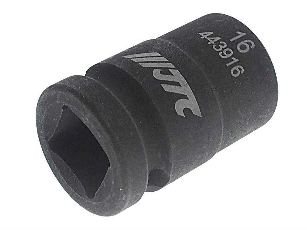 JTC-443916 - Головка торцевая 1/2&quot; 16мм 12-ти гранная ударная L=38мм JTC - 
12 граней, метрический размер.
Общая длина: 38 мм.
Размер: 1/2&quot; Dr.х16 мм.
Изготовлена из высококачественной хром-молибденовой стали.