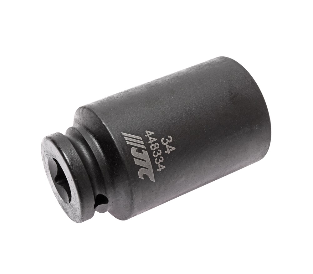 jtc-448334-1 JTC-448334 - Головка торцевая 1/2" 34мм 12-ти гранная ударная тонкостенная L=82мм JTC - Головка торцевая 12-гранная ударная тонкостенная JTC
Описание
	12 граней, метрический размер.
	Изготовлена из высококачественной хром-молибденовой стали.
	Разм — изображение 2