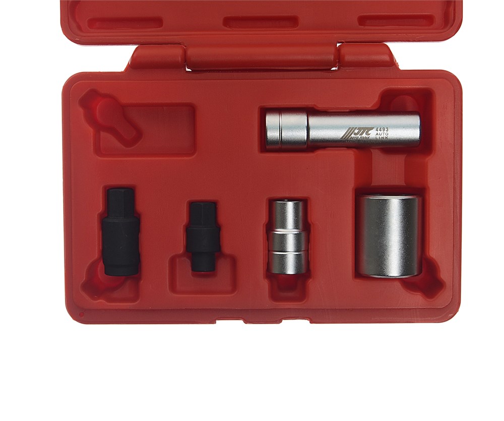 jtc-4493-1 JTC-4493 - Набор головок для ТНВД специальных (BOSCH VE, TDI, CR) 5 предметов JTC - 
Используется для демонтажа винтов топливного насоса.
Применение: VE (Bosch VE), VP EDC TDI (Bosch TDI) и VP 37(Bosch CR).
В комплекте:
Головка треугольной заглушки — изображение 2