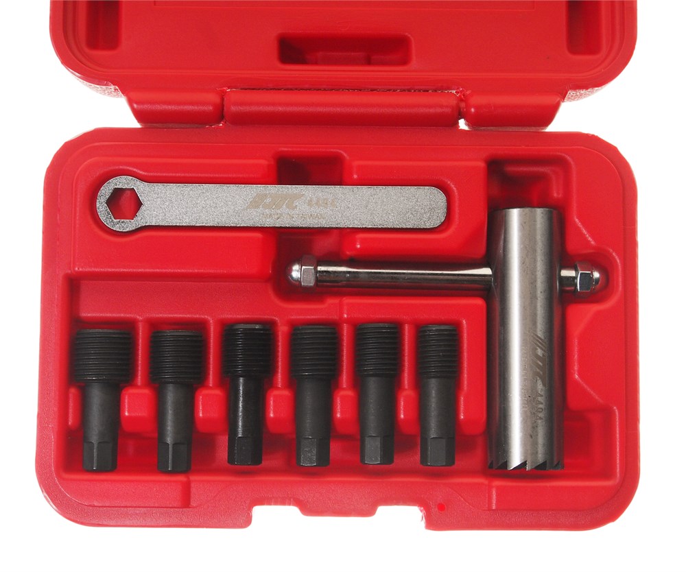 jtc-4494-1 JTC-4494 - Набор инструментов для восстановления маслосливных отверстий JTC - 
С помощью этих инструментов обеспечивается надежность герметизации в районе маслосливной пробки.
Применение: М12, 13, 14, 15, 16. — изображение 2