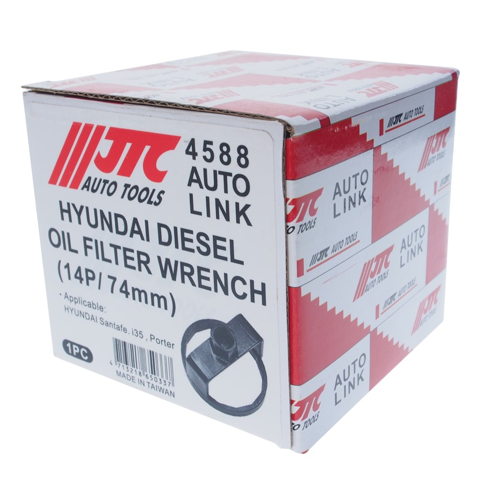 jtc-4588-1 JTC-4588 - Ключ для демонтажа фильтра масляного 74мм 14-ти гранный (HYUNDAI Santa Fe,i35,Porter) JTC - 
Применяется с инструментом под квадрат 1/211 или ключом 21 мм.
Размер:  14Р/74 мм.
Применение: HYUNDAI NEW Tucson, KIA. — изображение 2
