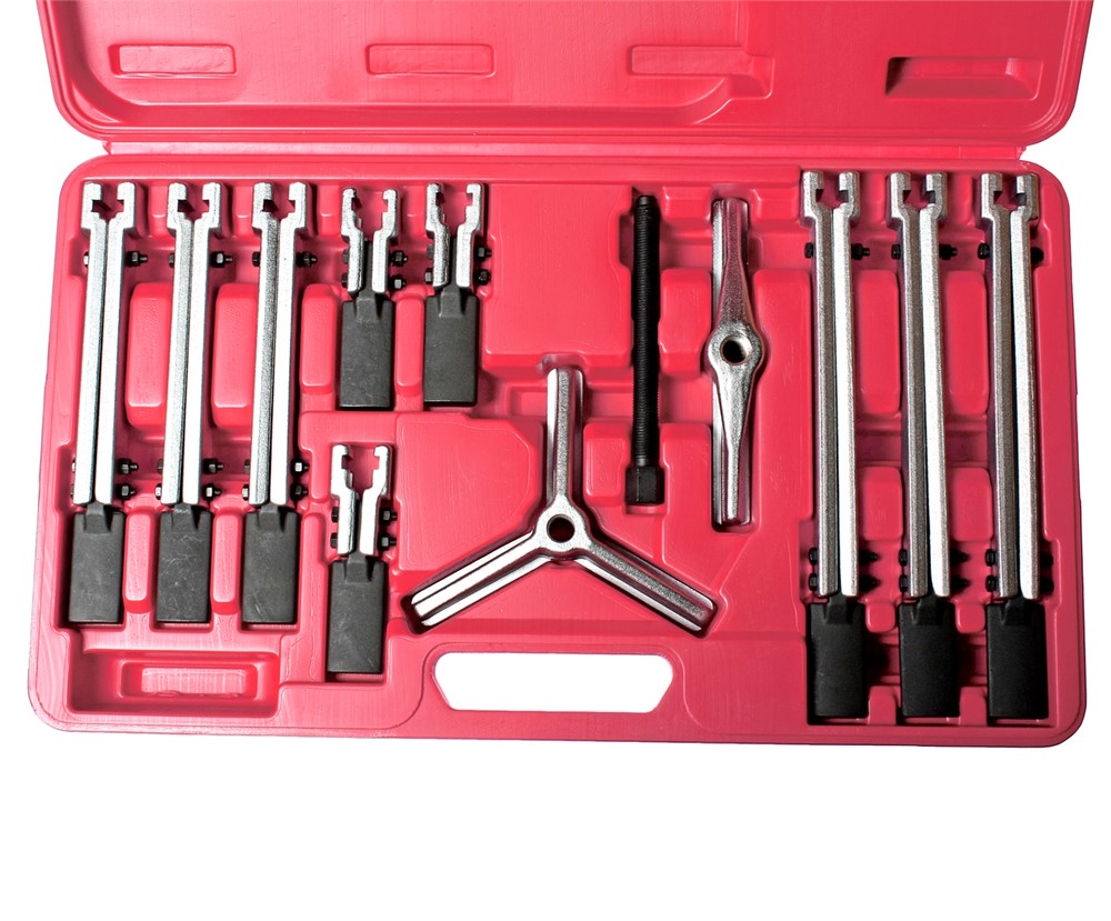 jtc-4659-1 JTC-4659 - Набор съемников универсальных 12 предметов в кейсе JTC - Комплектация 
Траверса двойная 180°;
Траверса тройная 120°;
Ходовой винт L= 145 мм;
Захваты скользящие 3 шт. толщина 6 мм, длина 100мм, ширина лапки 27 мм, толщина лапки 3.6 — изображение 2