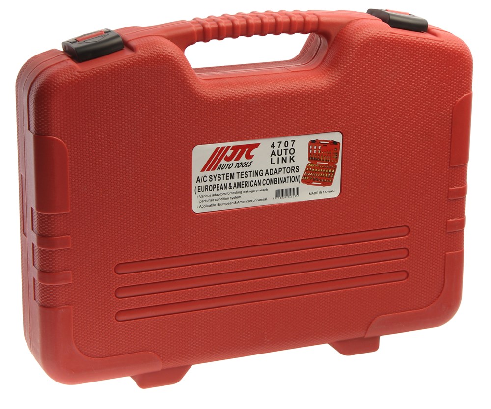 jtc-4707-8 JTC-4707 - Набор адаптеров для тестирования автокондиционера (европейские и американские автомоб.) в кейсе JTC - 
	В набор входят различные адаптеры для тестирования системы кондиционирования на предмет утечек.
	Предназначен для проверки расширительного — изображение 9