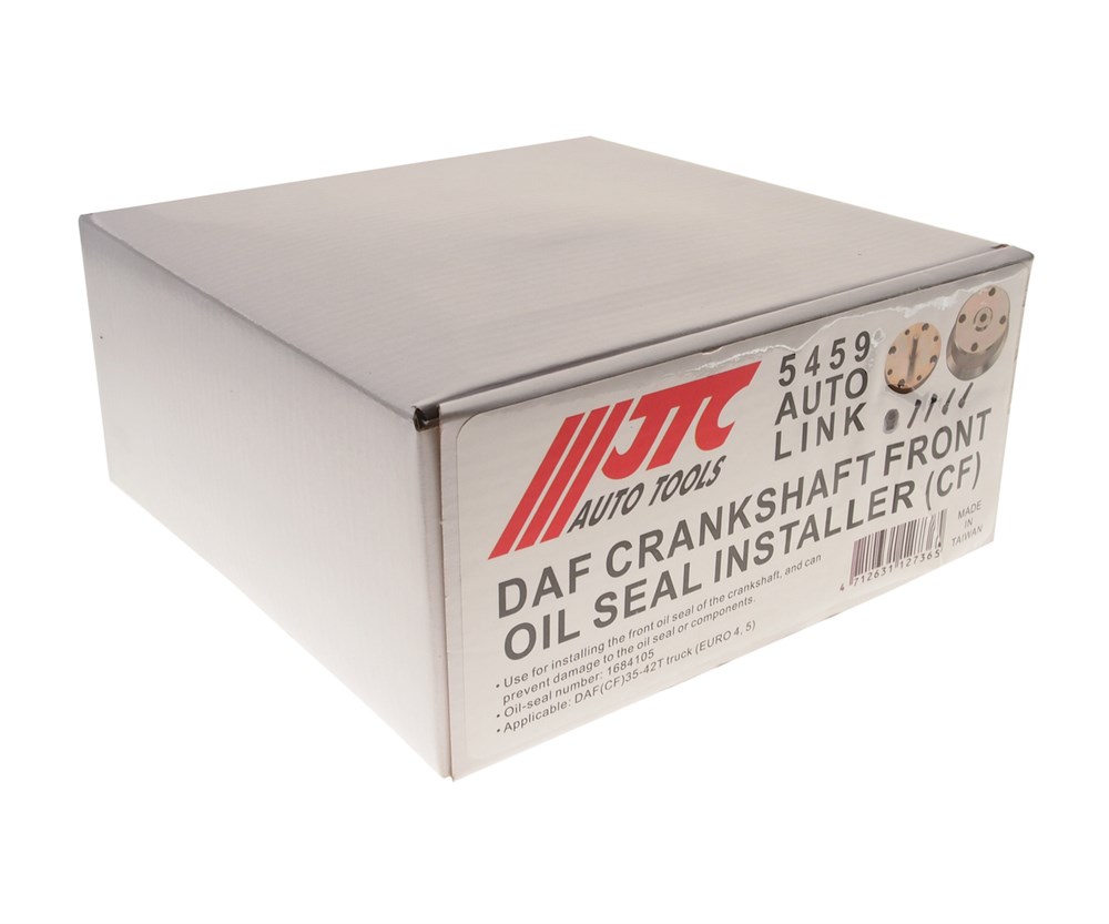 jtc-5459-2 JTC-5459 - Приспособление для установки переднего сальника коленвала (DAF CF) JTC - 
Используется для установки переднего сальника коленвала без вероятности повреждения сальника.
Оригинальный номер сальника: 1684105.
Применение: DAF (CF) 35-42т. (EURO 4, — изображение 3