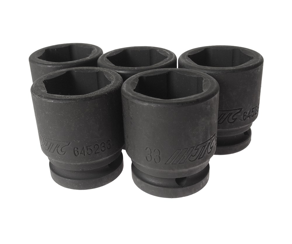 JTC-645233 - Головка торцевая 3/4&quot; 33мм ударная L=56мм JTC - 
6 граней, метрический размер.
Диаметр: 33 мм., ширина - 48 мм.
Общая длина: 56 мм.
Размер: 3/4” Dr.
Изготовлена из высококачественной хром-молибденовой стали.
Габаритные размеры: 60/48/48