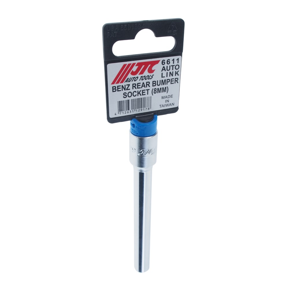 jtc-6611-1 JTC-6611 - Головка для винта заднего бампера 3/8" DR 8мм L=102мм (MERCEDES W213) JTC - 
Специально предназначена для установки и демонтажа фиксирующего винта заднего бампера.
Размеры: Dr. 3/8" x 8мм x длина 120мм x 6 граней.
Применение: BENZ W213 и др. — изображение 2