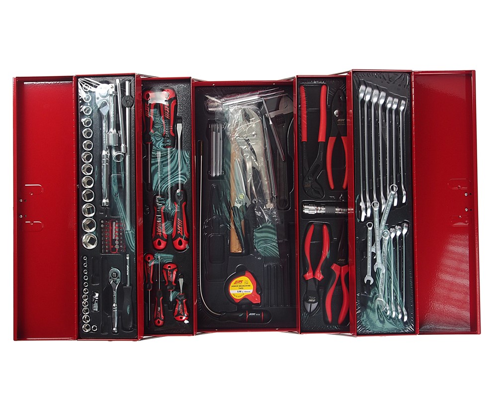 jtc-b108-2 JTC-B108 - Набор инструментов 108 предметов 1/4",1/2" в переносном инстр. ящике 535х258х225мм (5 лотков) JTC -  
  Размер бокса: 535х258х225 мм. (ДхШхВ)
  Общее количество предметов: 106 шт. 
  В комплекте: 5 лотков ; JTC-В108-2; JTC-В-108-3; JTC-В108- — изображение 3