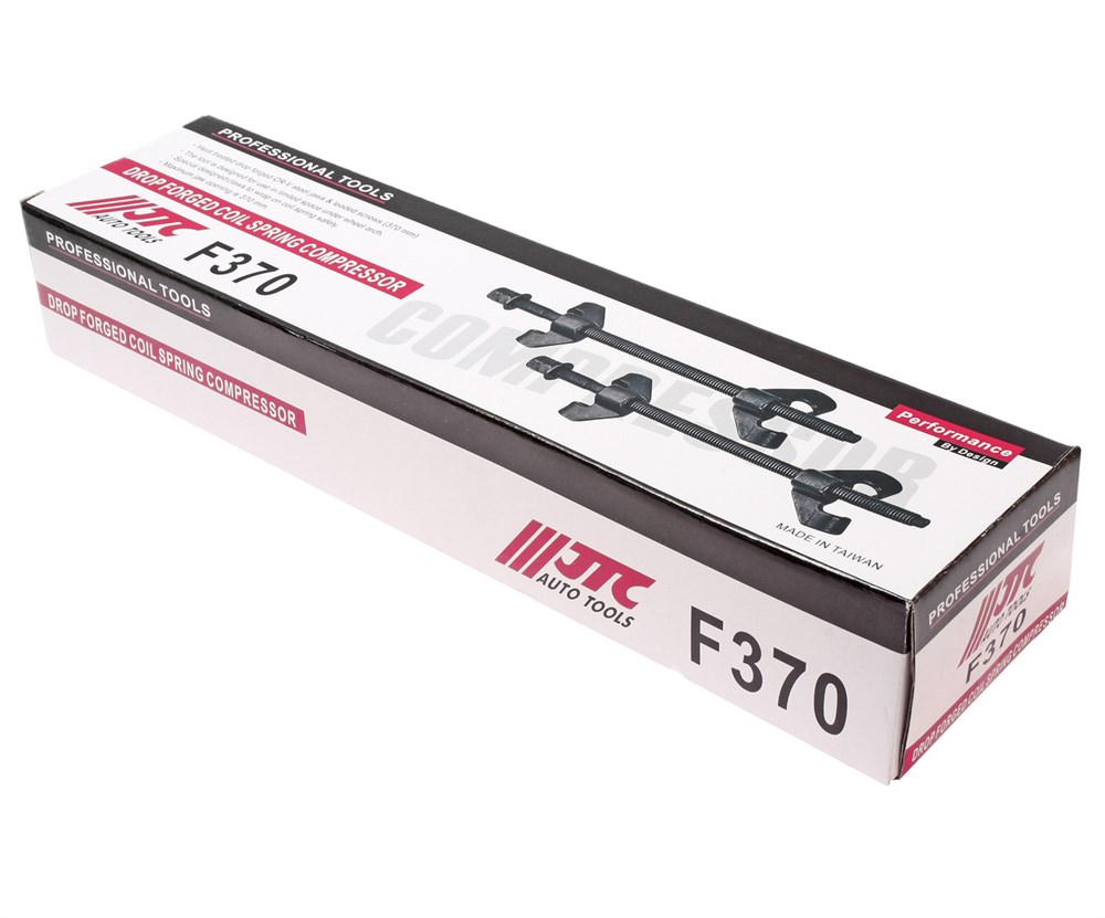 jtc-f370-1 JTC-F370 - Стяжка пружин 370мм 2 предмета JTC - Стяжка пружин 
  Комплектация включает 2 стяжки.
  Захваты выполнены из закаленной хром-ванадиевой стали.
  Рабочая длина стягивающих винтов - 370 мм.
  Подходит для использования в труднодоступных места — изображение 2