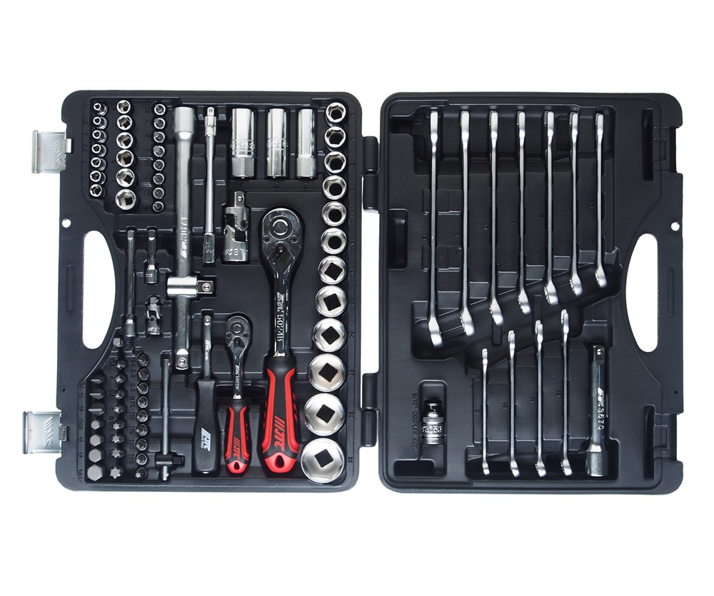 jtc-h085c-b72-1 JTC-H085C-B72 - Набор инструментов 85 предметов слесарно-монтажный 1/4",1/2" 6-ти гранных в кейсе JTC - В комплекте: 
Комплектация1/4"
 
  Головка торцевая: 4, 4.5, 5, 5.5, 6, 7, 8, 9, 10, 11, 12, 13, 14 мм.
  Головка с насадкой HEX: 3, 4, 5, 6 — изображение 2