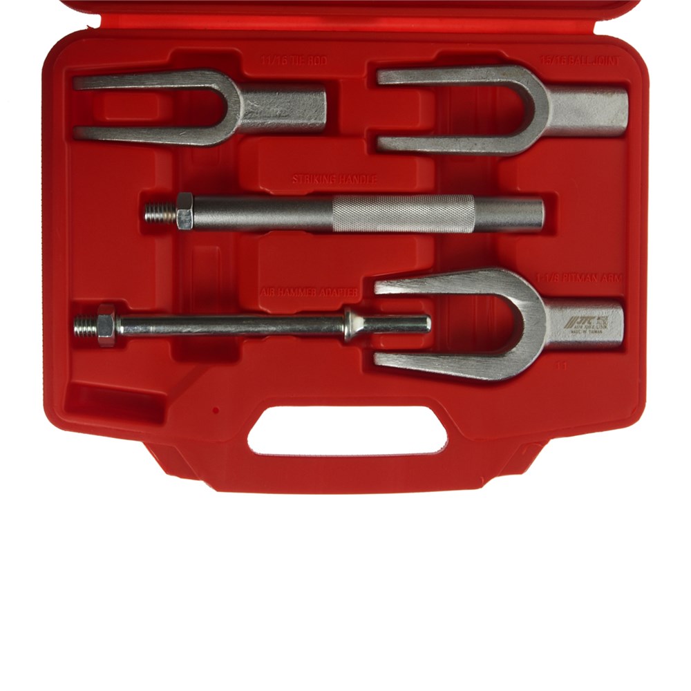 jtc-jw0258-1 JTC-JW0258 - Набор для демонтажа шаровых опор (вилка) 5 предметов JTC - Специально разработан для демонтажа шаровых опор. Продуманный функционал обеспечивает снятие шаровых опор без усилий и резких рывков, предотвращая повреждения подвески. — изображение 2