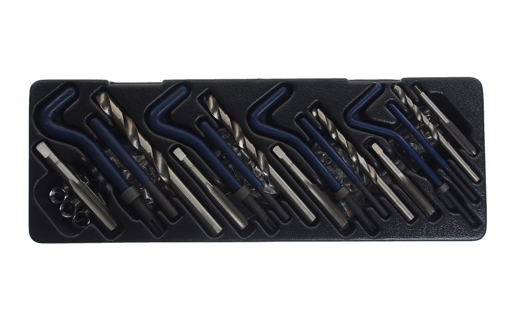 jtc-k128z-1 JTC-K128Z - Набор инструментов и вставок для восстановления резьбы М6х1.0-М8х1.25-М10х1.25-М10х1.5-М12х1.25 JTC - 
25 шт. - M6x1.0x8 мм
25 шт. - M8x1.25x10.8 мм
25 шт. - M10x1.25x13.5 мм
25 шт. - M10x1.5x13.5 мм
10 шт. - M12x1.25x16.3 мм
4 шт. - Сверло
4 — изображение 2