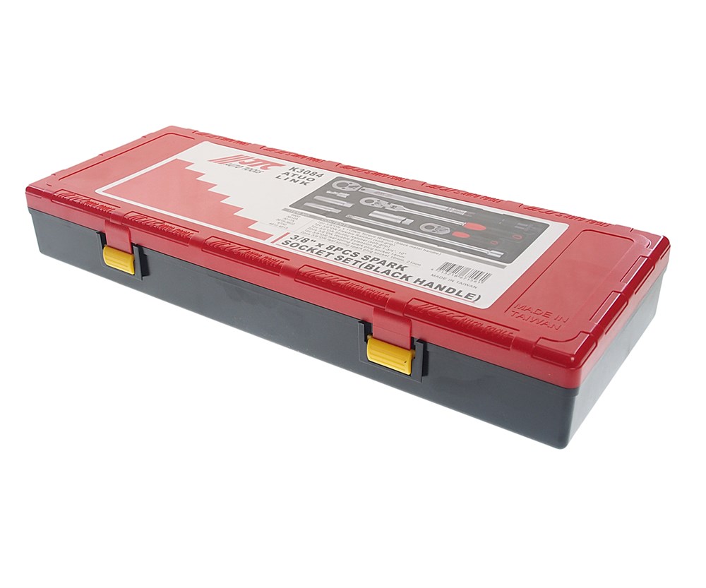 jtc-k3084-2 JTC-K3084 - Набор головок для свечей зажигания с динамометрическим ключом 3/8" 8 предметов в кейсе JTC - Комплектация:
6902 — 1 динамометрический ключ с чёрной металлической рукояткой, 3/8" Dr. x 110 Н·м.
3812А — 1 Вороток с храповы — изображение 3