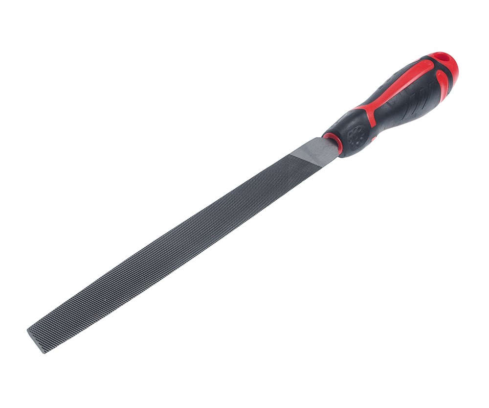 jtc-k8055h-1 JTC-K8055H - Напильник полукруглый 200мм №2 60 HRC JTC - Полукруглый напильник JTC-K8055H с  грубыми зубьями имеет длину в 200 мм и прорезиненную анатомическую рукоятку с отверстием для подвешивания инструмента. — изображение 2