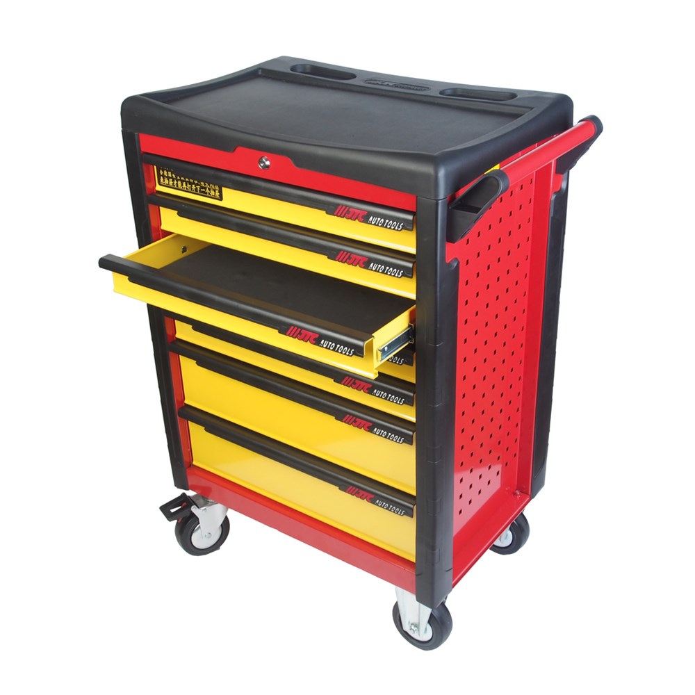 jtc-s1638-2 JTC-S1638 - Тележка инструментальная 7 секции JTC - 
Толщина стали 1,0 мм для корпуса и 0,8 мм для ящиков.
Утопленные и перфорированные боковые панели; РЕ шишки.
Направляющие ящика на шарикоподшипниках 45 мм.
Функция автоматического возврата.
Функция MIS — изображение 3
