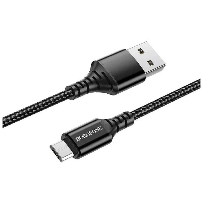 kabel-borofone-bx54-microusb-usb-2.4-a-1-m-nejlonovaja-opljotka-chjornyj-9088726-1 Кабель Borofone BX54, microUSB - USB, 2.4 А, 1 м, нейлоновая оплётка, чёрный — изображение 2