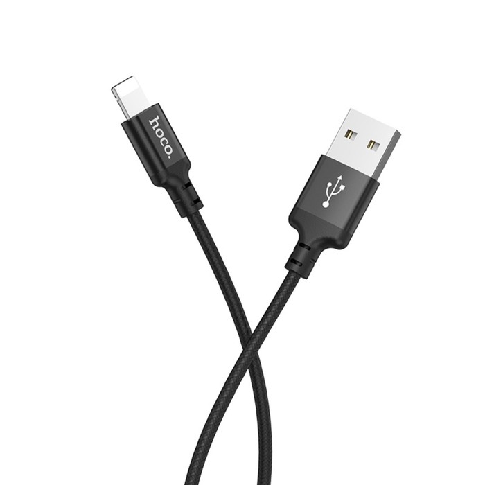 kabel-hoco-x14-lightning-usb-2.4-a-1-m-bystraja-zarjadka-opljotka-nejlon-chjornyj-9881552-4 Кабель Hoco X14, Lightning - USB, 2.4 А, 1 м, быстрая зарядка, оплётка нейлон, чёрный — изображение 5