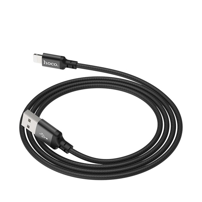 kabel-hoco-x14-lightning-usb-2.4-a-1-m-bystraja-zarjadka-opljotka-nejlon-chjornyj-9881552-6 Кабель Hoco X14, Lightning - USB, 2.4 А, 1 м, быстрая зарядка, оплётка нейлон, чёрный — изображение 7