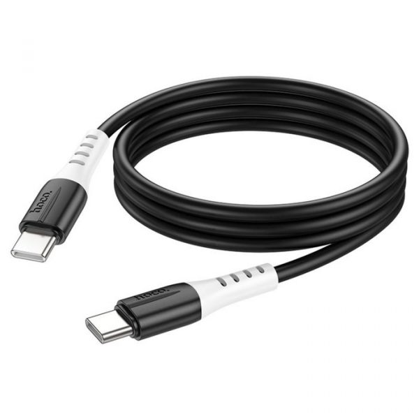 Кабель Hoco X82, Type-C - Type-C, 60 Вт, 3 А, 1 м, оплётка силикон, чёрный — изображение 3